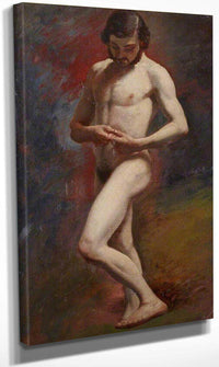 Academic Study Of A Male Nude Standing By William Etty Fine Art Print