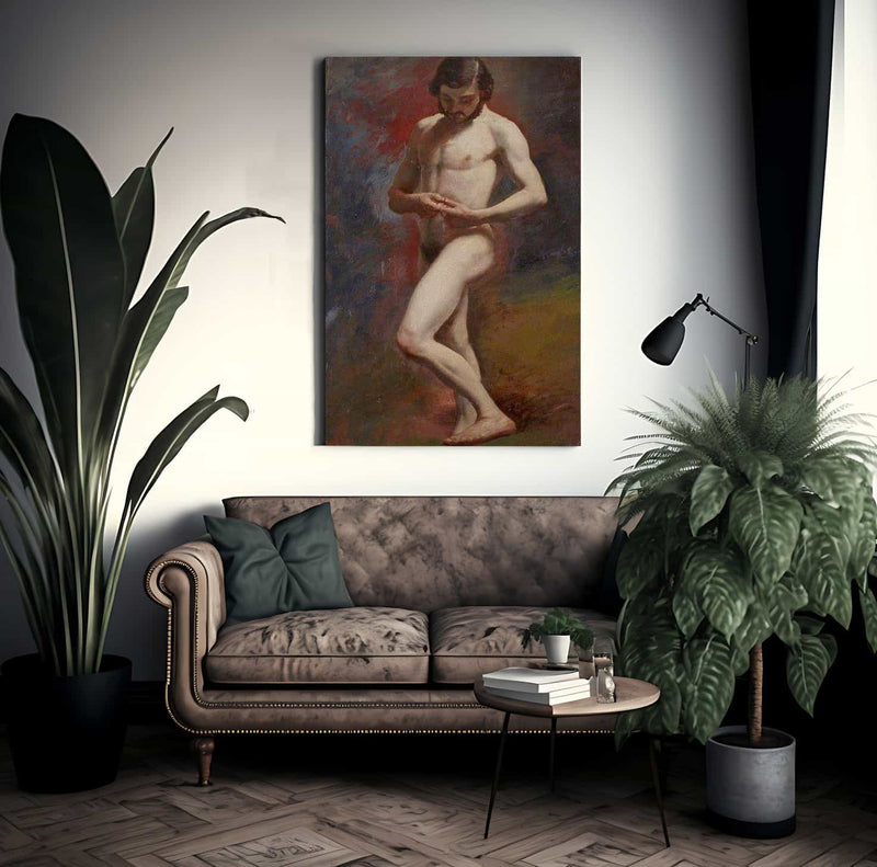 Academic Study Of A Male Nude Standing By William Etty Fine Art Print