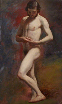 Academic Study Of A Male Nude Standing By William Etty Fine Art Print