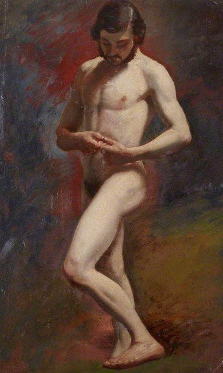 Academic Study Of A Male Nude Standing By William Etty Fine Art Print