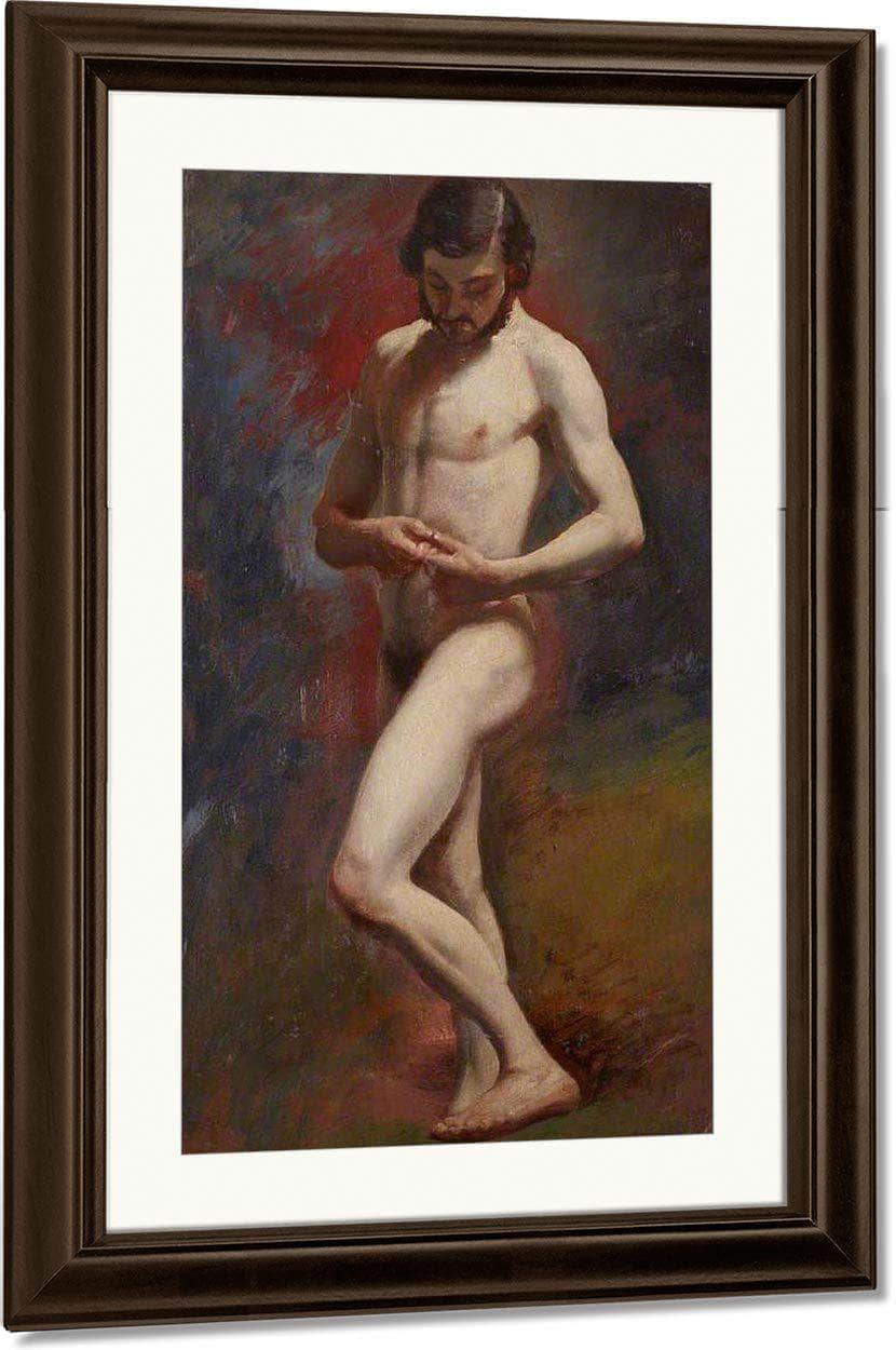 Academic Study Of A Male Nude Standing By William Etty Fine Art Print