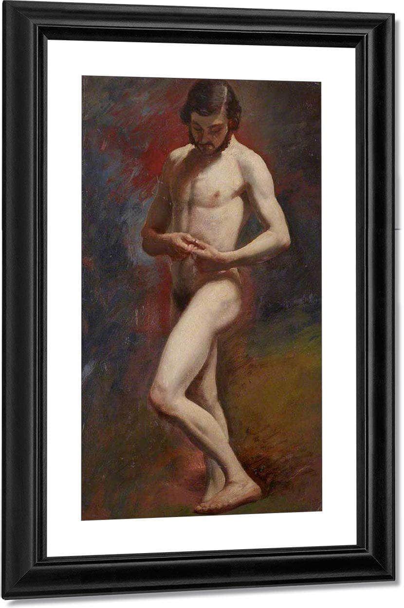 Academic Study Of A Male Nude Standing By William Etty Fine Art Print