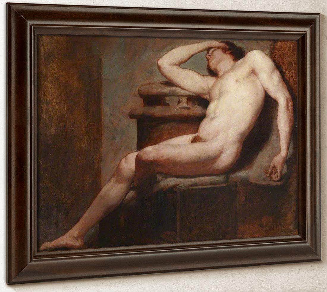 Academic Study Of A Reclining Male Nude Asleep By William Etty Fine Art Print