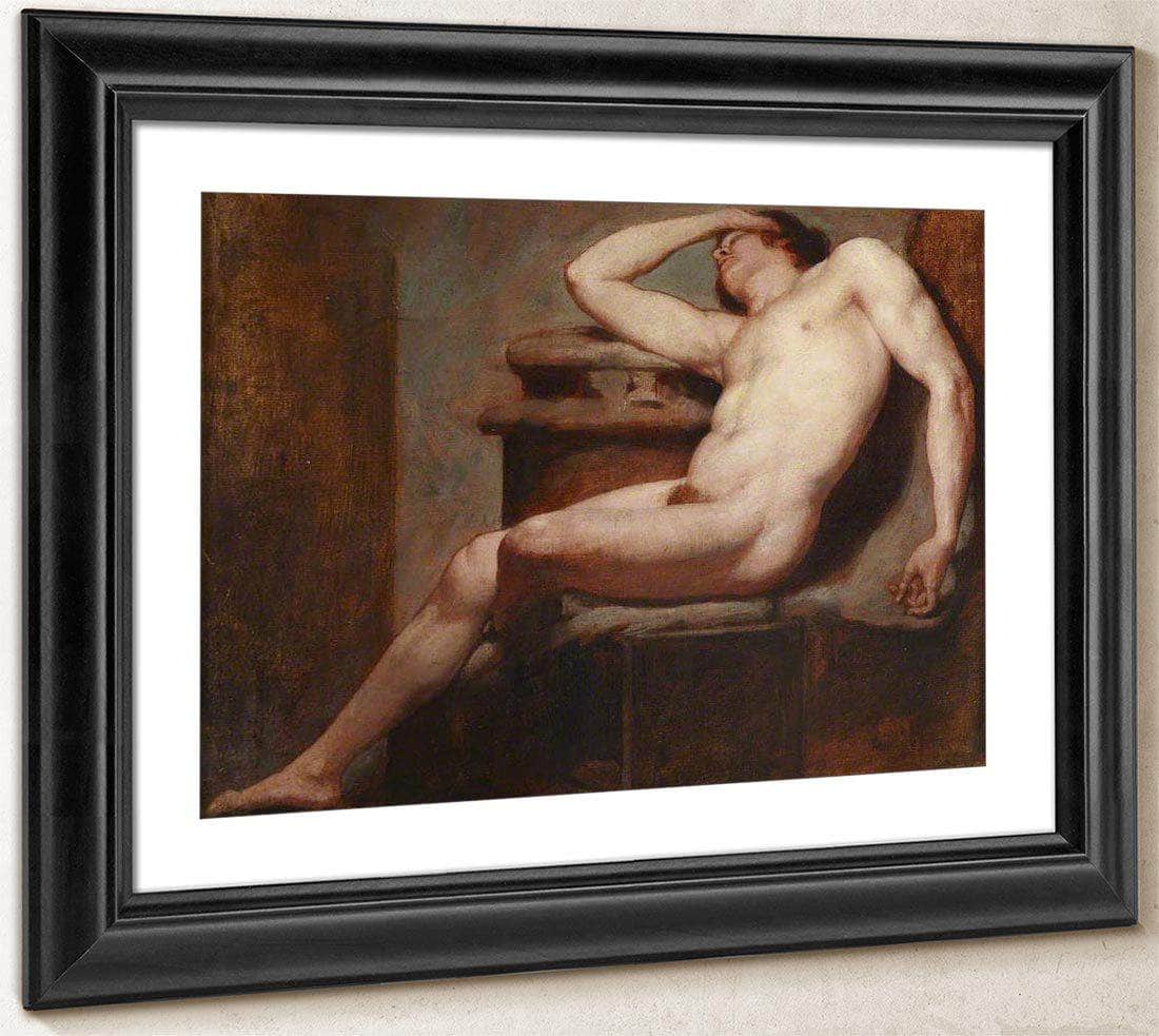 Academic Study Of A Reclining Male Nude Asleep By William Etty Fine Art Print