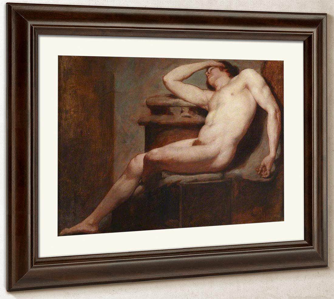 Academic Study Of A Reclining Male Nude Asleep By William Etty Fine Art Print