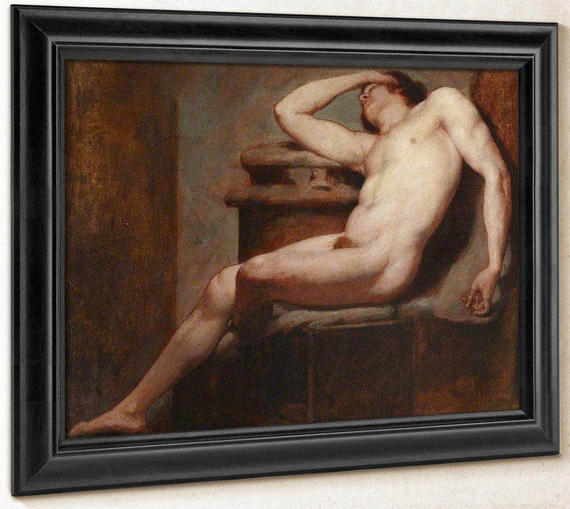 Academic Study Of A Reclining Male Nude Asleep By William Etty Fine Art Print