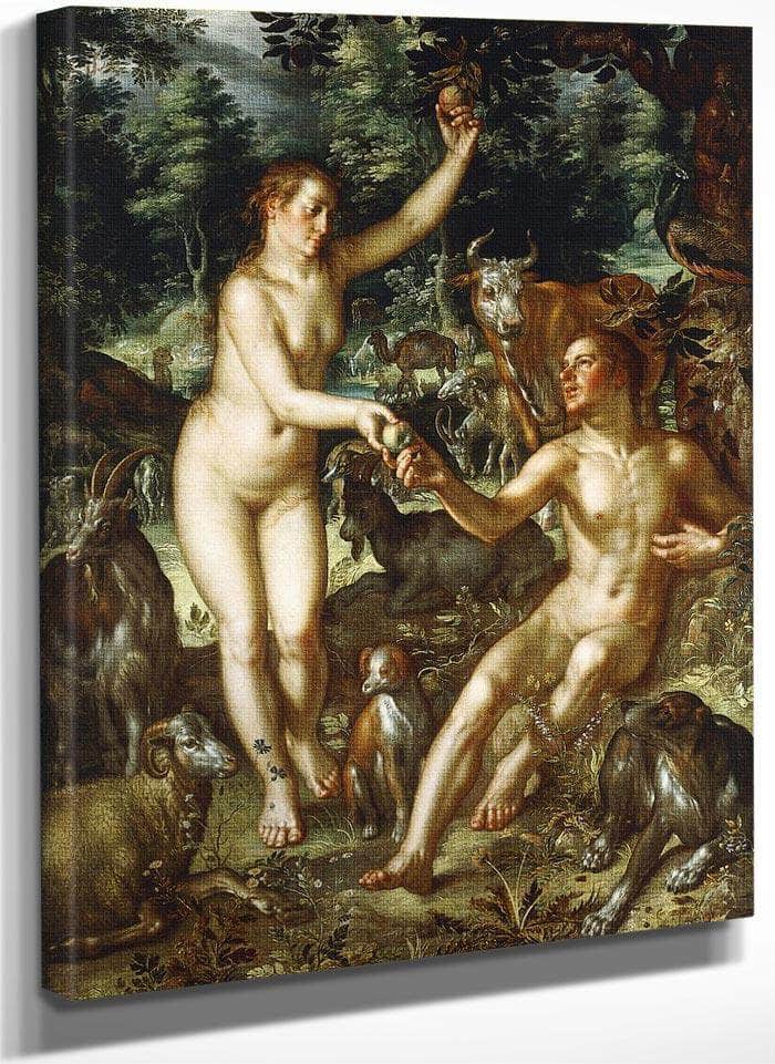 Adam And Eve By Joachim Wtewael Fine Art Print