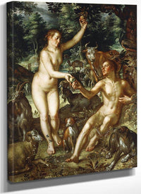 Adam And Eve By Joachim Wtewael Fine Art Print