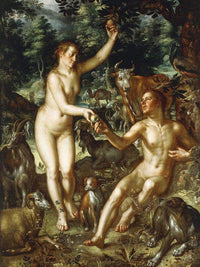 Adam And Eve By Joachim Wtewael Fine Art Print