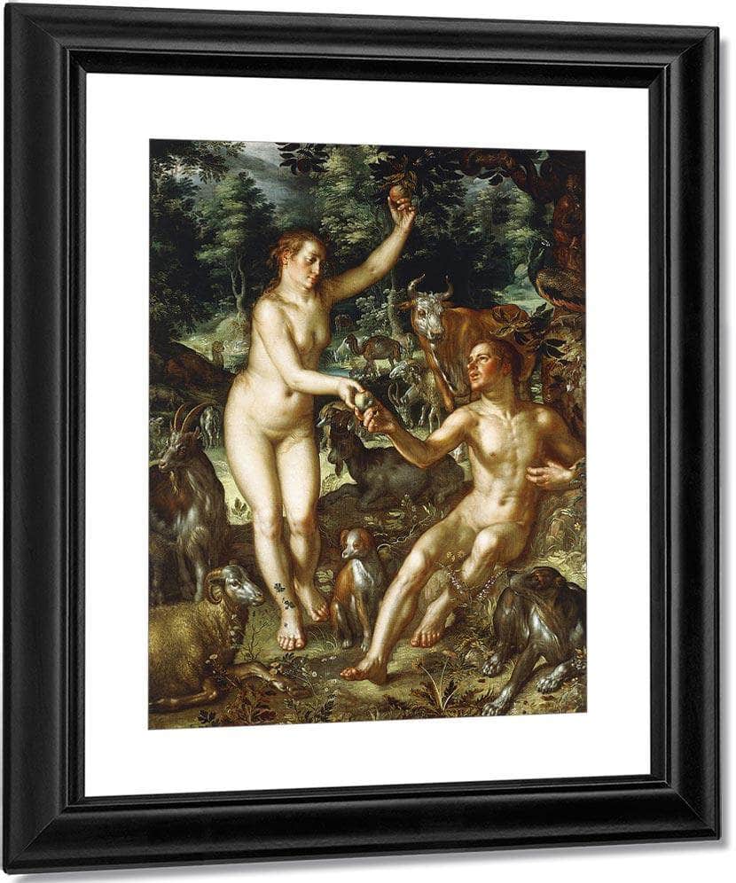Adam And Eve By Joachim Wtewael Fine Art Print