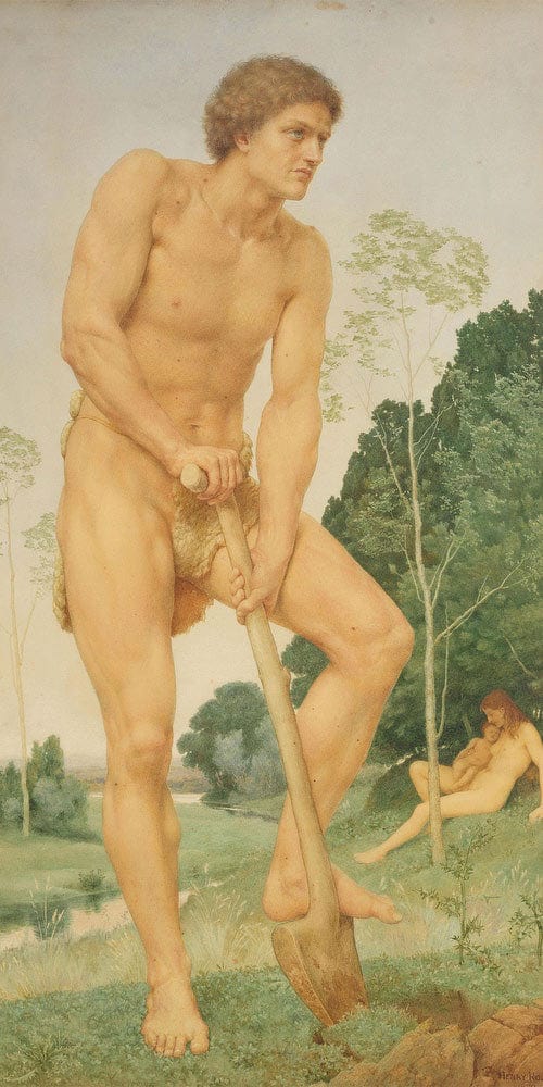 Adam In The Sweat Of Thy Face Shalt Thou Eat Bread By William Henry Walker Fine Art Print