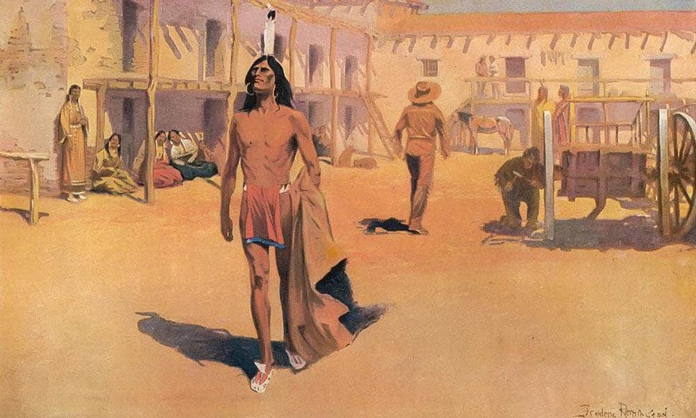 Admiring Eyes Followed White Otter By Frederic Remington Fine Art Print