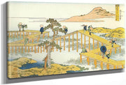 Admiring The Irises At Yatshuhashi By Hokusai Fine Art Print