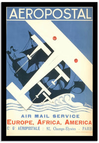 Aeropostal  Vintage Poster Fine Art Print