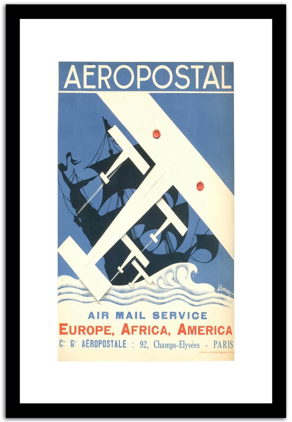 Aeropostal  Vintage Poster Fine Art Print