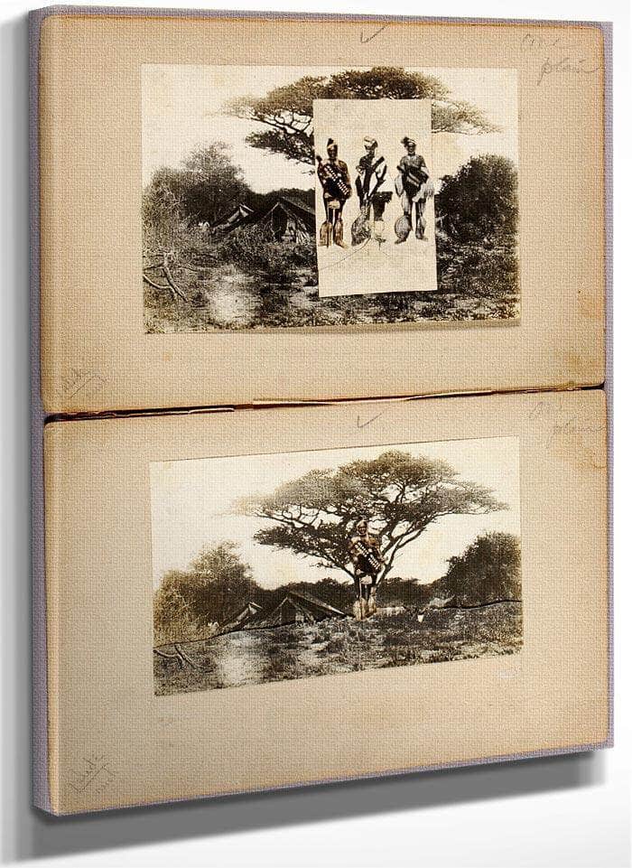 African Scenes With Warriors  Savages And Tattooing, Study Folder For Book Concealing Coloration In The Animal Kingdom By Abbott Handerson Thayer Fine Art Print