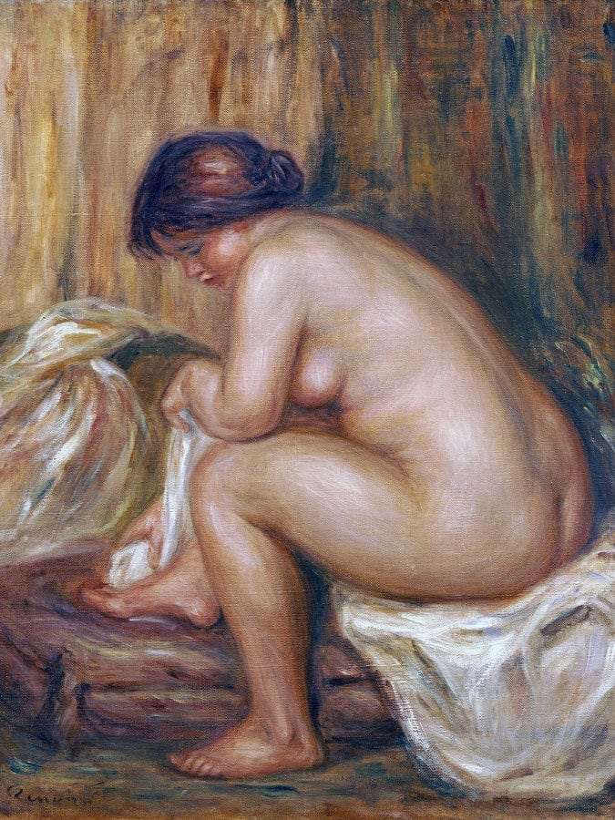 After The Bath By Pierre Auguste Renoir Fine Art Print