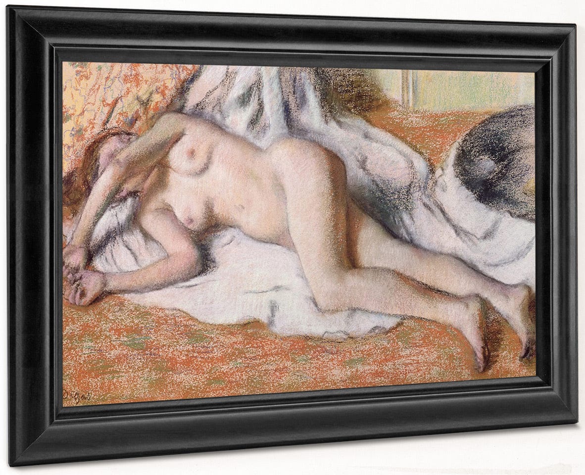 After The Bath Or, Reclining Nude By Edgar Degas Fine Art Print