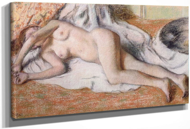 After The Bath Or, Reclining Nude By Edgar Degas Fine Art Print