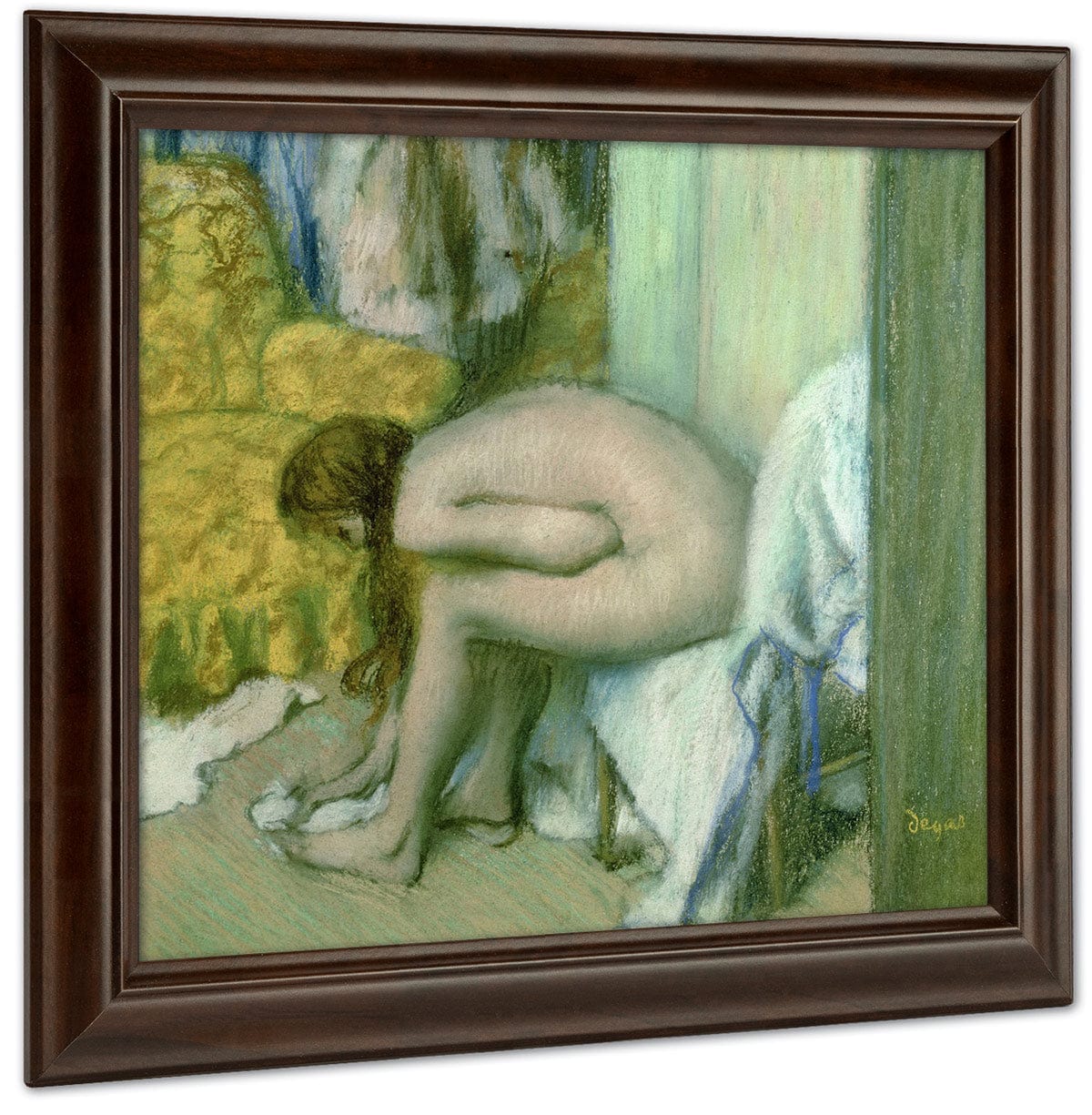 After The Bath, Woman Drying Her Left Foot By Edgar Degas Fine Art Print
