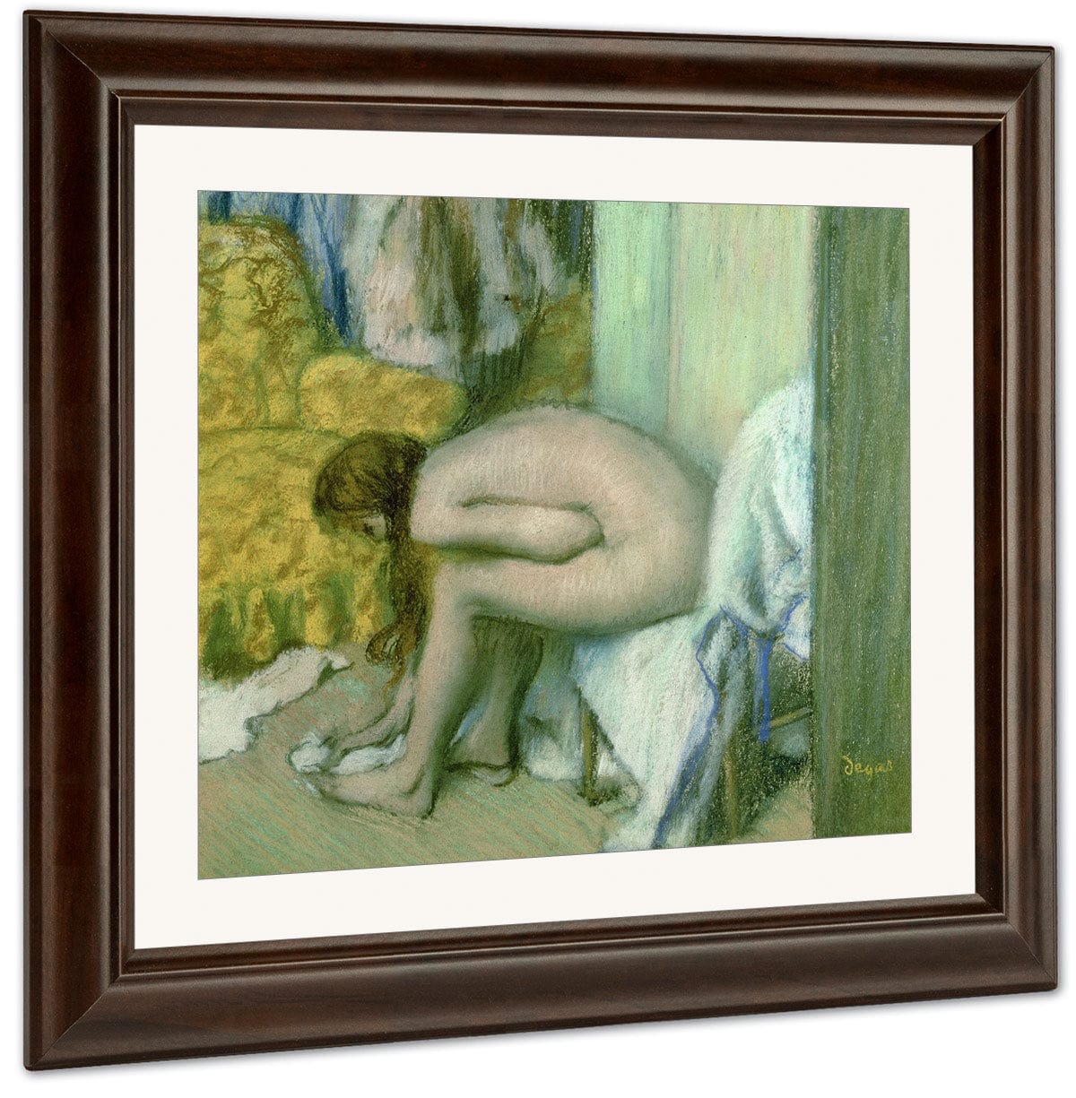 After The Bath, Woman Drying Her Left Foot By Edgar Degas Fine Art Print