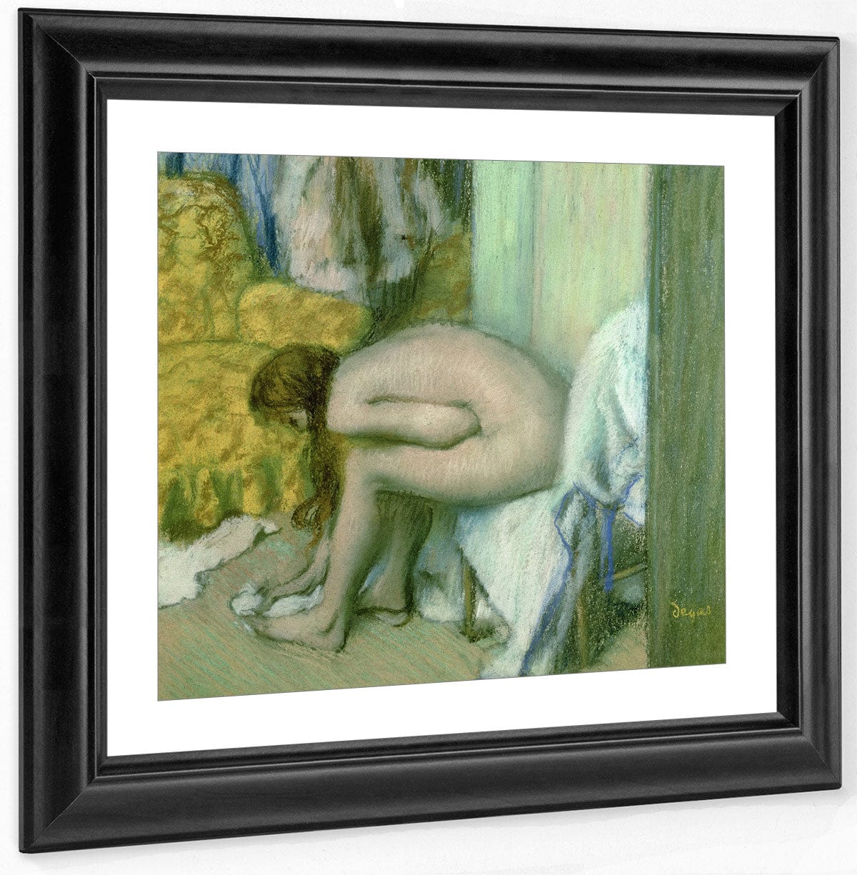After The Bath, Woman Drying Her Left Foot By Edgar Degas Fine Art Print