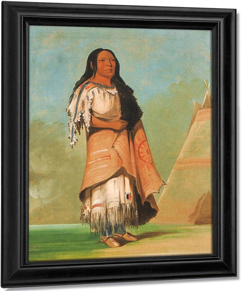 Ah' Kay Ee Pix En, Woman Who Strikes Many By George Catlin Fine Art Print