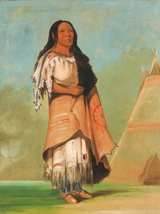 Ah' Kay Ee Pix En, Woman Who Strikes Many By George Catlin Fine Art Print