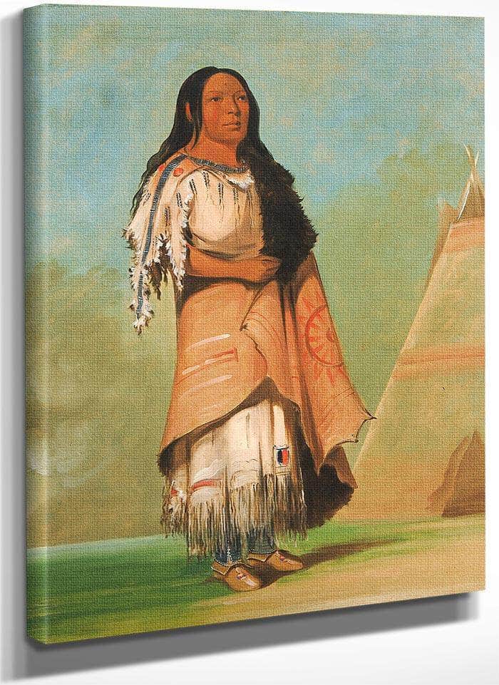 Ah' Kay Ee Pix En, Woman Who Strikes Many By George Catlin Fine Art Print