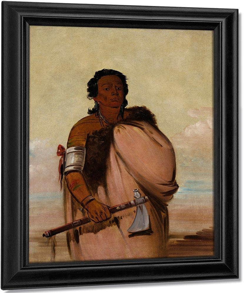 Ah' Sho Cole, Rotten Foot, A Noted Warrior By George Catlin Fine Art Print