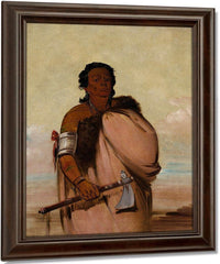 Ah' Sho Cole, Rotten Foot, A Noted Warrior By George Catlin Fine Art Print