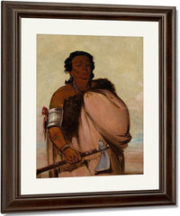 Ah' Sho Cole, Rotten Foot, A Noted Warrior By George Catlin Fine Art Print