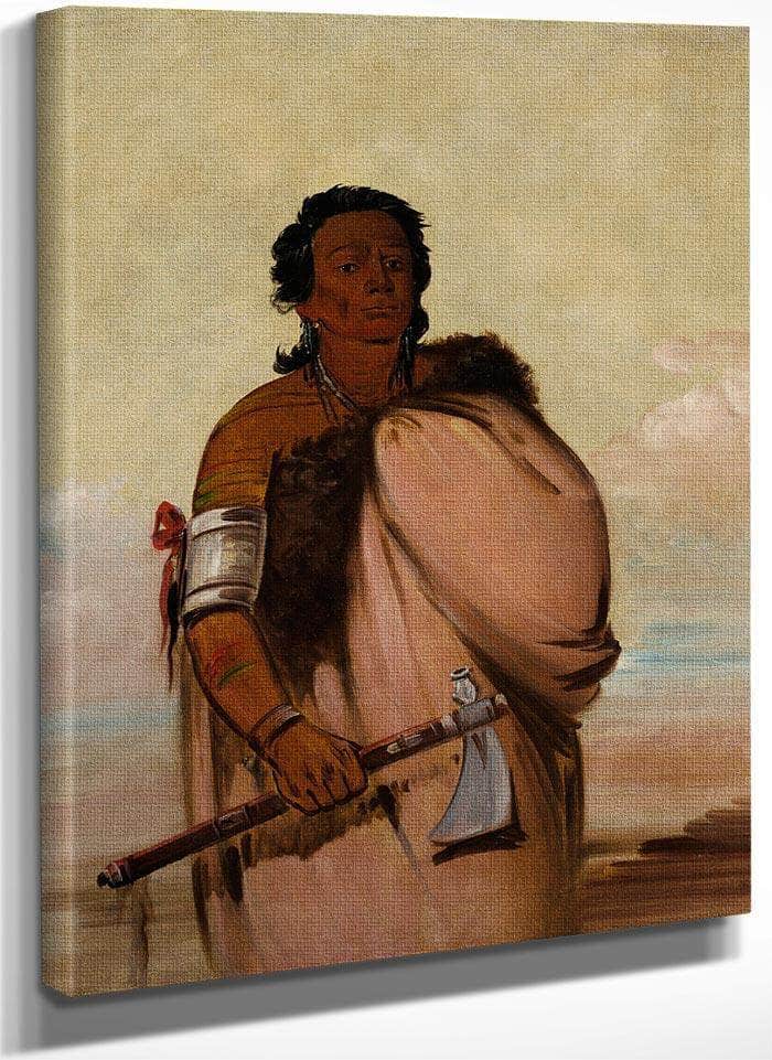 Ah' Sho Cole, Rotten Foot, A Noted Warrior By George Catlin Fine Art Print