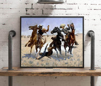 Aiding A Comrade Painting Frederic Remington Canvas Art Fine Art Print
