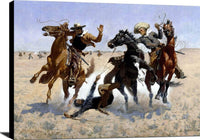 Aiding A Comrade Painting Frederic Remington Canvas Art Fine Art Print