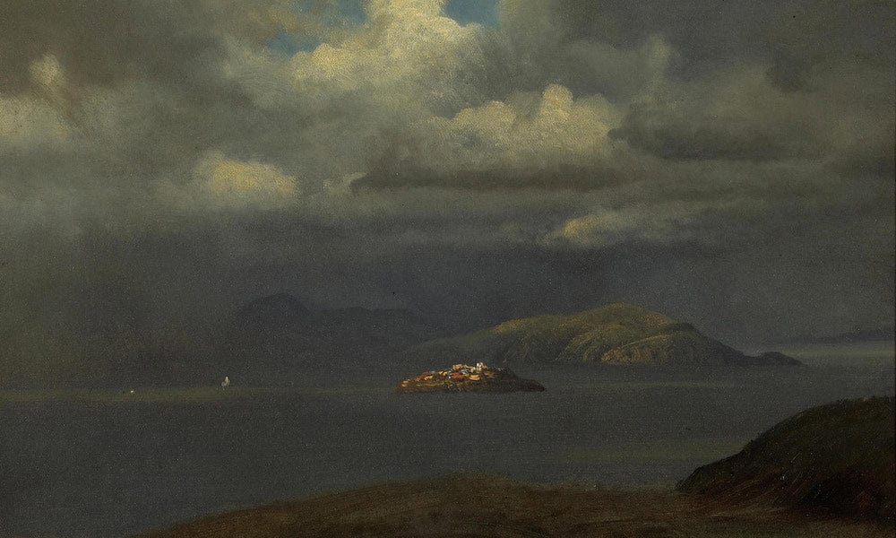 Alcatraz, San Francisco Bay, 1875  By Albert Bierstadt By Albert Bierstadt Fine Art Print