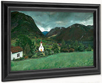 Alhus Vicarage And Church By Nicolai Astrup Fine Art Print