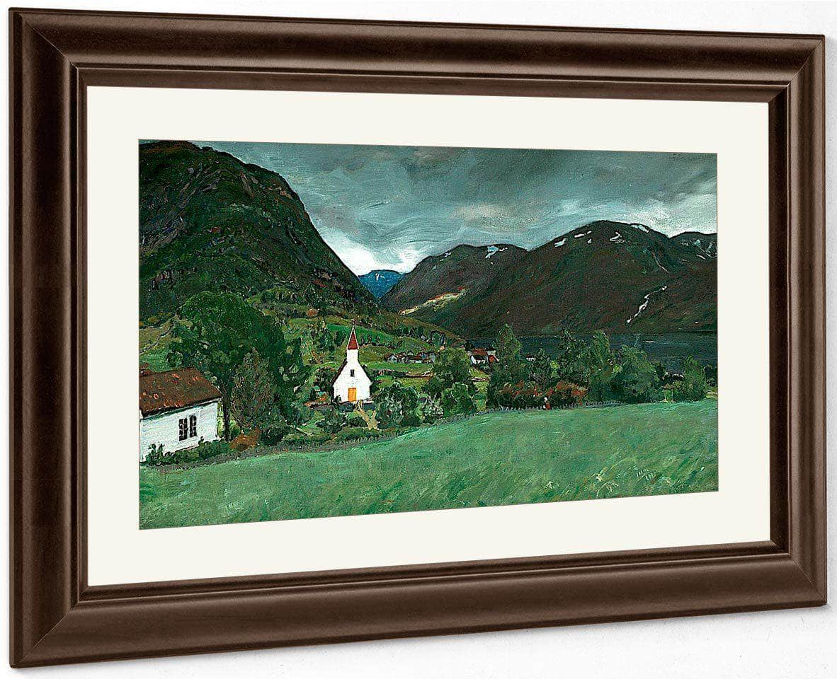 Alhus Vicarage And Church By Nicolai Astrup Fine Art Print