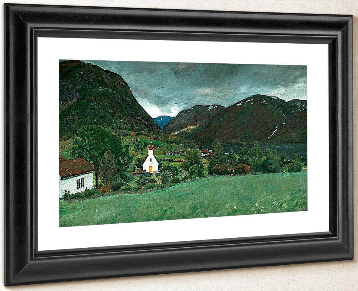 Alhus Vicarage And Church By Nicolai Astrup Fine Art Print