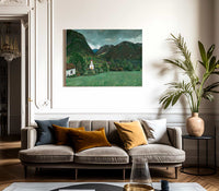 Alhus Vicarage And Church By Nicolai Astrup Fine Art Print