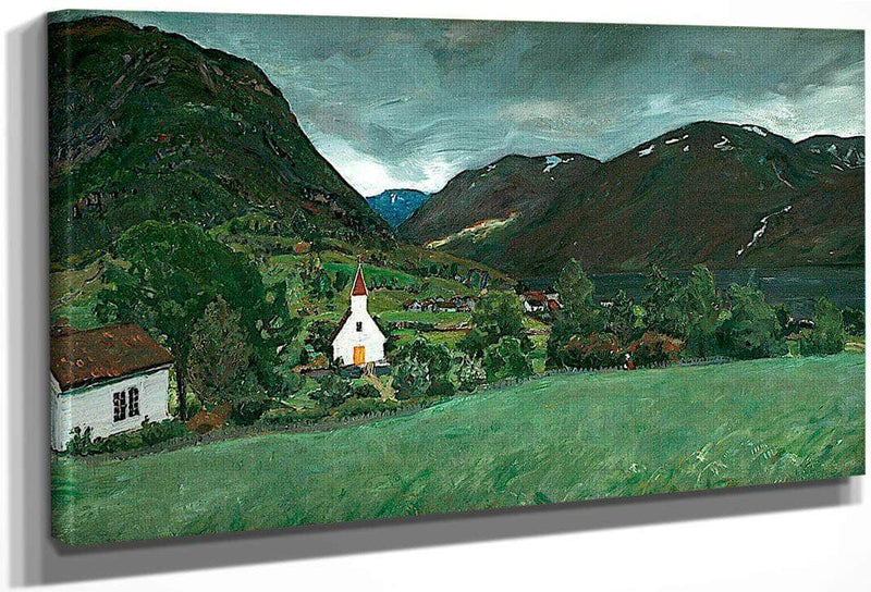 Alhus Vicarage And Church By Nicolai Astrup Fine Art Print