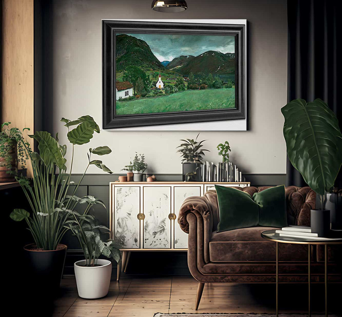 Alhus Vicarage And Church By Nicolai Astrup Fine Art Print