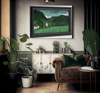 Alhus Vicarage And Church By Nicolai Astrup Fine Art Print