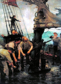 All Hands To The Pumps Painting Henry Scott Tuke Canvas Art Fine Art Print