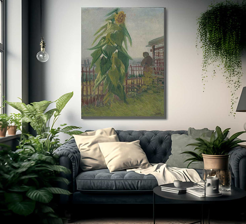 Allotment With Sunflower By Vincent Van Gogh Fine Art Print
