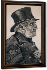 Almshouse Man In Top Hat By Vincent Van Gogh Fine Art Print