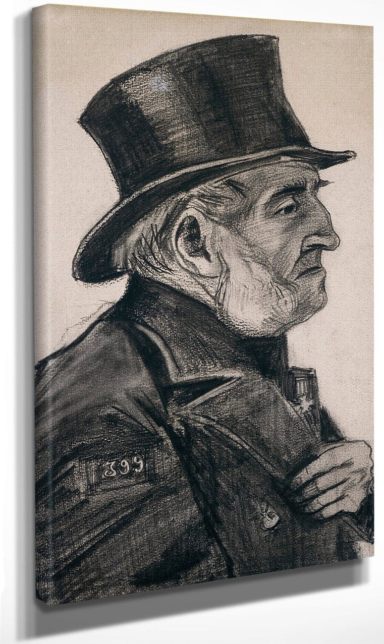 Almshouse Man In Top Hat By Vincent Van Gogh Fine Art Print