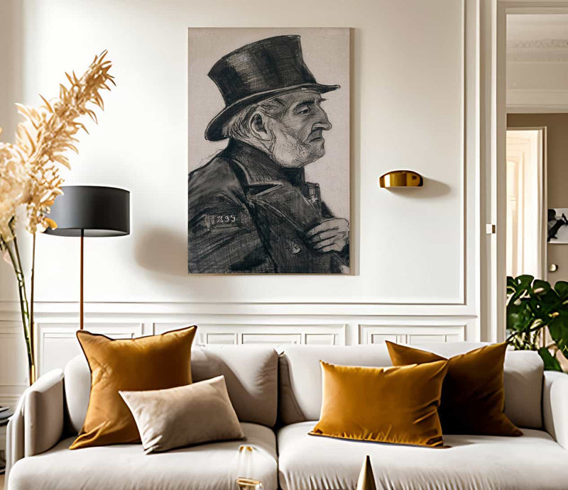 Almshouse Man In Top Hat By Vincent Van Gogh Fine Art Print
