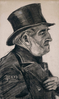 Almshouse Man In Top Hat By Vincent Van Gogh Fine Art Print