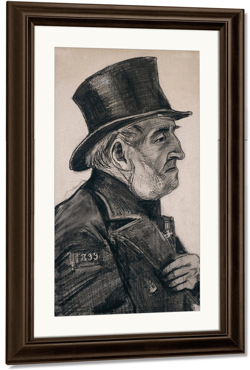 Almshouse Man In Top Hat By Vincent Van Gogh Fine Art Print